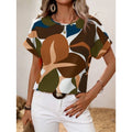 Geometry Pattern T Shirt For Women Colorful Color Blocks 3D Printed Short Sleeves Tees Summer Casual Loose T-Shirts O-Neck Tops