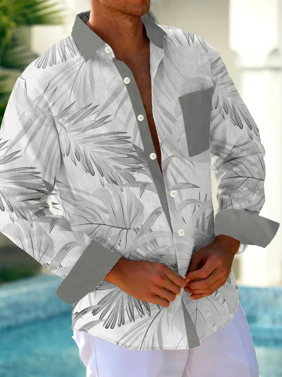 Men's shirts, button down shirts, casual shirts, spring and summer, printed long sleeves, daily, fashionable, comfortable
