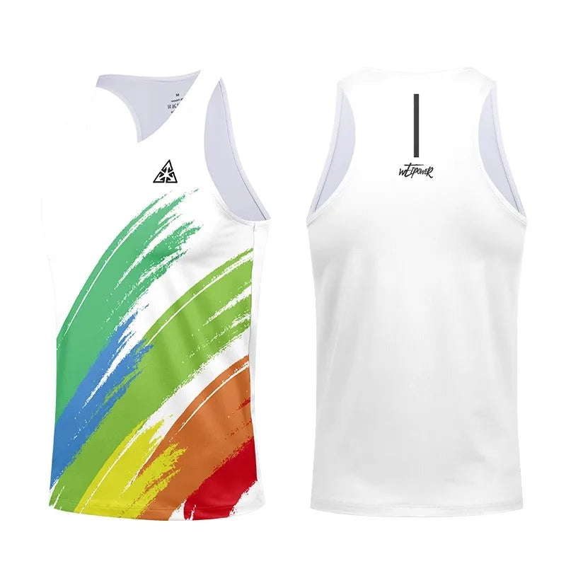 Summer Outdoor Running Sports Tank Tops Men's Women's Marathon Professional Quick Drying Sleeveless Vest Casual Loose O-neck Tee