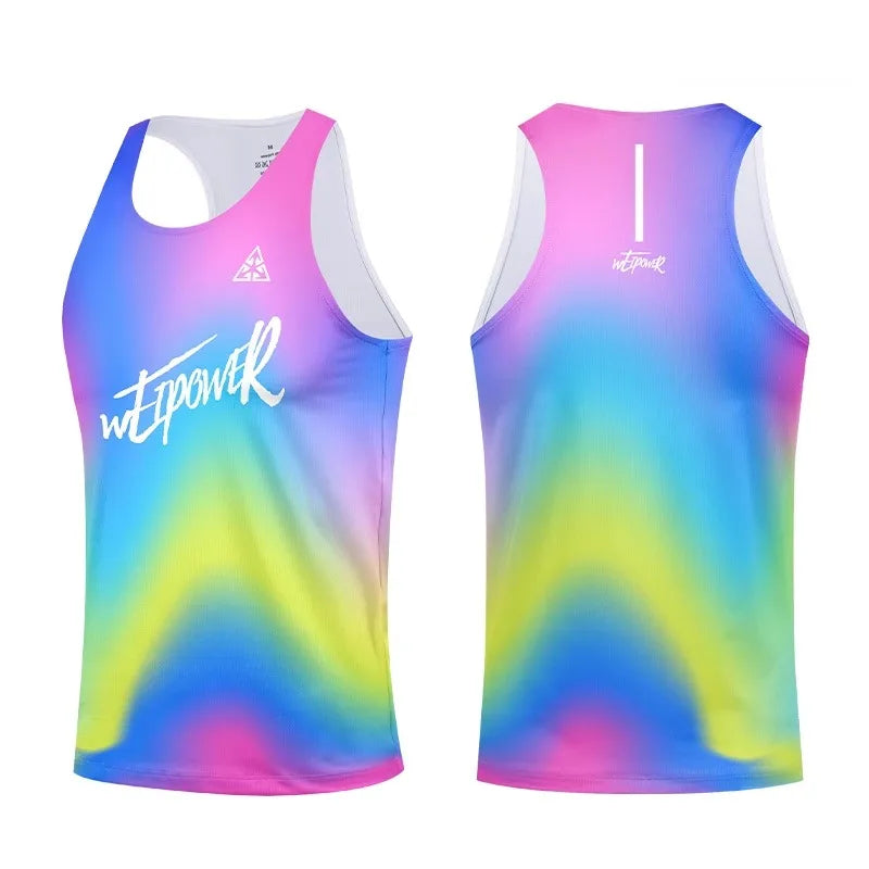 Summer Outdoor Running Sports Tank Tops Men's Women's Marathon Professional Quick Drying Sleeveless Vest Casual Loose O-neck Tee