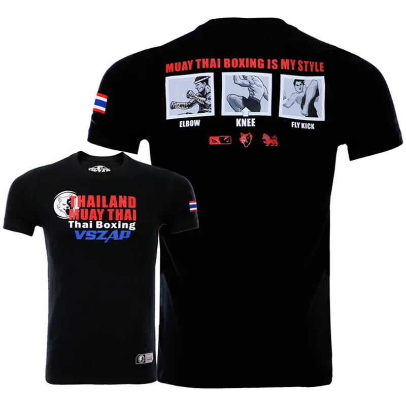 Men's T Shirts Outdoor Muay Thai Workout Clothing Fashion Quick Dry Breathable Gym T-shirt Man Casual O-neck Short Sleeve Tops