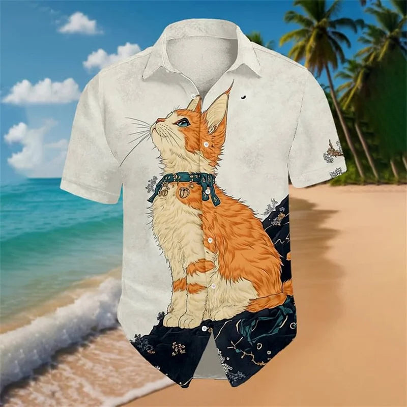 Men's Linen Short Sleeve Shirt Comfortable Breathable Short Sleeve Shirt Design Men's Hawaiian Summer Shirt Top