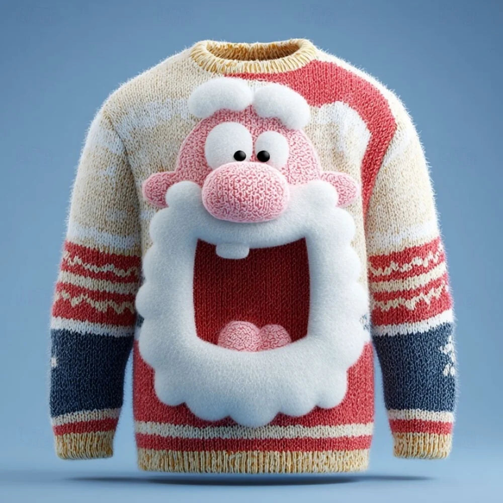 Knit Christmas Sweater Ugly Christmas Sweater Warm Sweater for Man Sweater Fashion Crew Neck Knitted Long Sleeve Clothing Tops