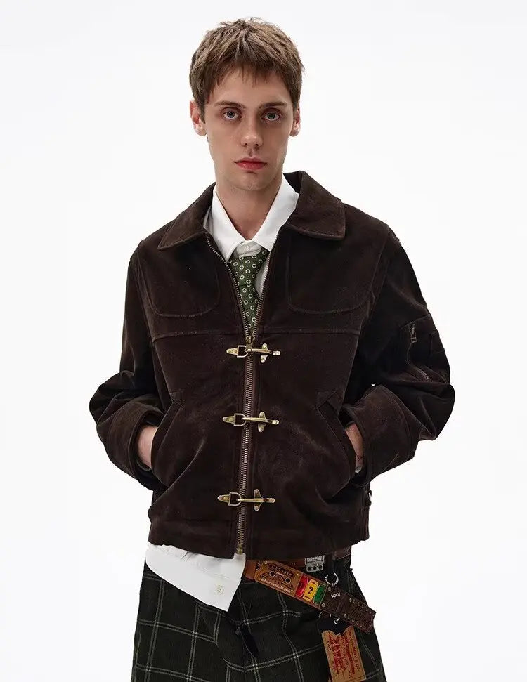 Men's Jackets Turn-down Collar Korean Style All-match Solid Color Zipper New Autumn Winter Clothing Loose Male Short Coats