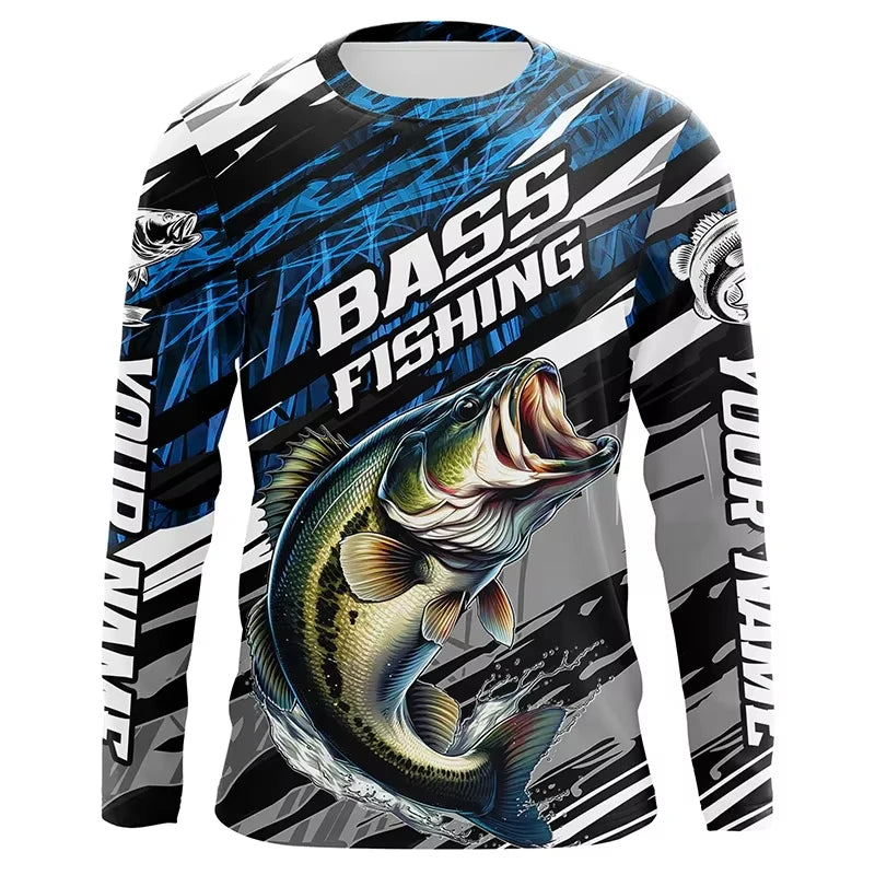 Fishing Shirts Men's T-Shirts Long Sleeve Mens Clothes Autumn Streetwear Crew Neck Pullovers Mens T Shirt Casual Men Clothing