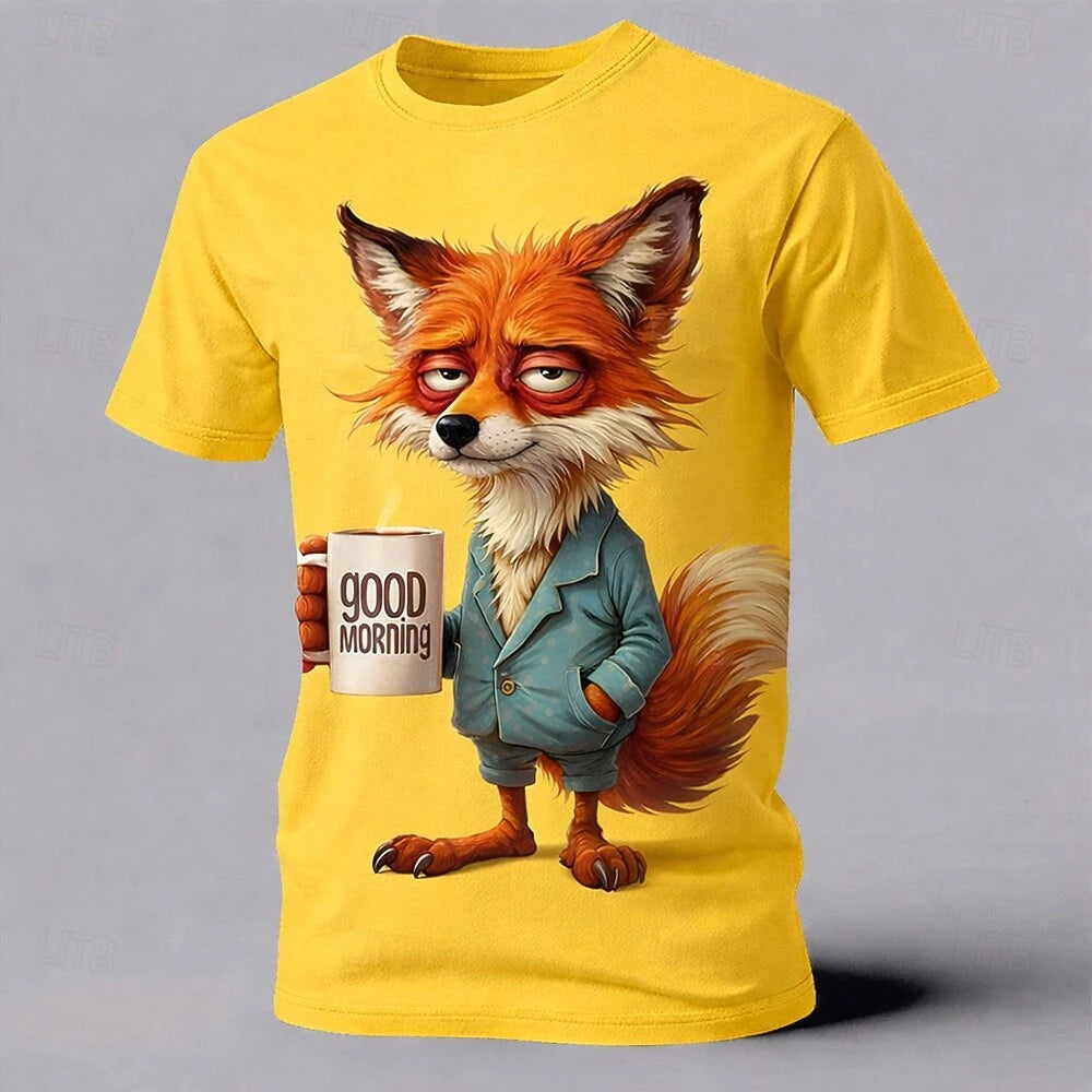 Cartoon Animal 3D Print Men's T-Shirts Funny Dog Pattern Street Short Sleeve Tee Summer Casual O-neck Loose Top Fashion Clothing