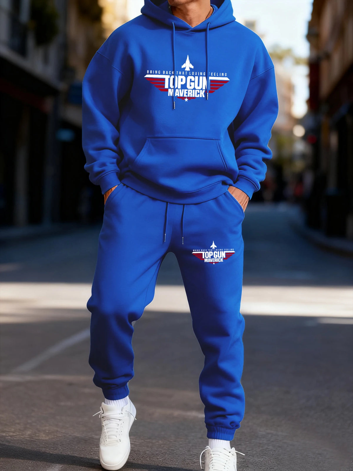 Top Gun Maverick Print Man'S Hoodie Set Sporty Long-Length Two Pices Sets Street Couple'S Sweatpants Autumn Fashion Clothing