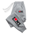 I Love My Boy Friend Printed Womens Mens Sweatpant Fitting Sport Pocket Drawstring Pant Warm Outdoor Casual Couple Trousers 2025