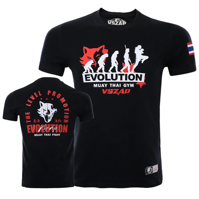 Men's T Shirts Outdoor Muay Thai Workout Clothing Fashion Quick Dry Breathable Gym T-shirt Man Casual O-neck Short Sleeve Tops