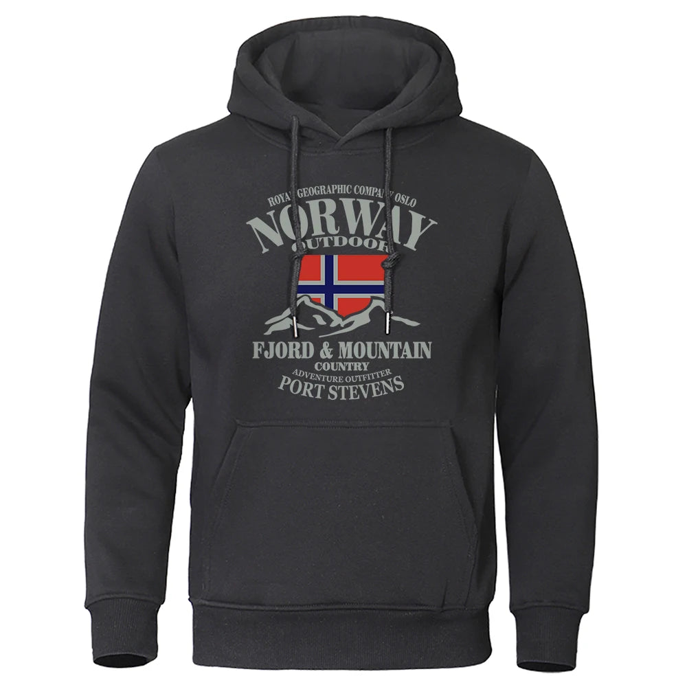 Norway FjordFashion High Quality Hoody Oversize Casual Mountain Hoodies For Men Autumn Street Hoodie Loose  Clothing Women