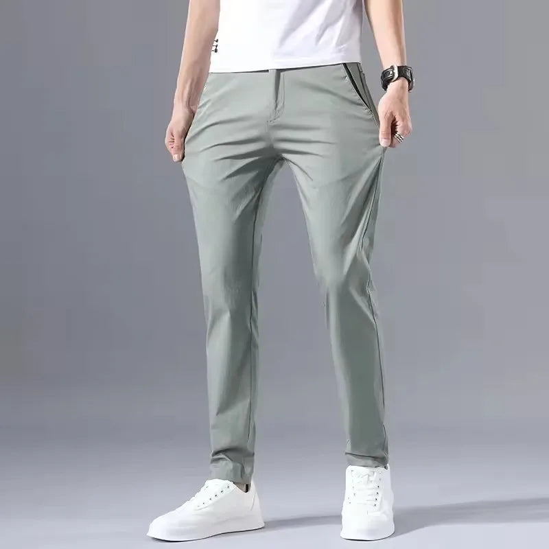 2025 Spring Autumn Thin Slim Men Casual Pants Classic Business Cotton Stretch Golf Trousers Korean Fashion Male Clothing Pants