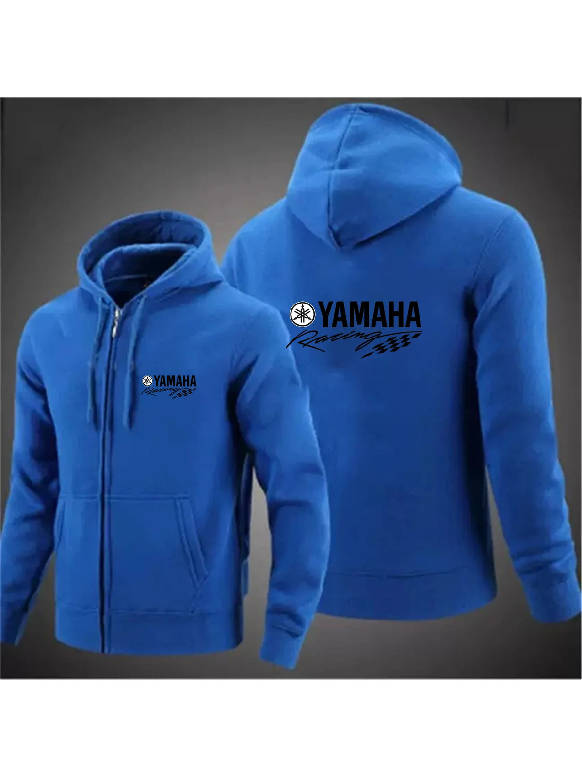 Men's Yamaha motorcycle zipper hoodie casual outdoor motorcycle jacket fleece autumn clothing
