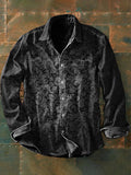 2026 New Retro Graffiti Sunflower Print Long-Sleeve Shirt, European and American Style Casual Fashion Top, Sizes XS-6XL