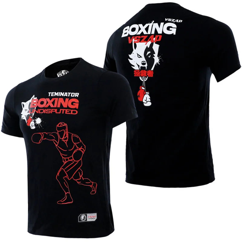 Men's T Shirts Outdoor Muay Thai Workout Clothing Fashion Quick Dry Breathable Gym T-shirt Man Casual O-neck Short Sleeve Tops