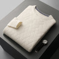 Autumn and winter new men's 100% wool cashmere sweater O-neck long-sleeved loose plus-size pullover thickened casual knit top