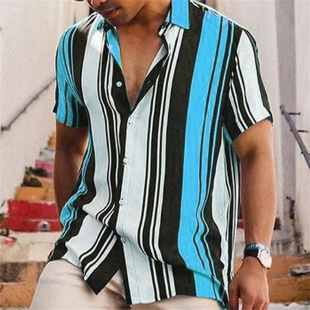 2024 Summer Hawaiian Men's Casual Printed Shirts Street Fashion Short Sleeves Flip Collar Button Comfortable Fabric Clothing