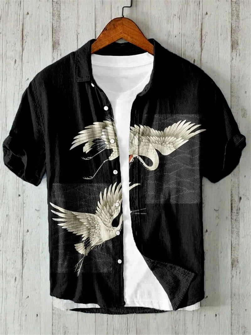 Men's Linen Short Sleeve Shirt Comfortable Breathable Short Sleeve Shirt Design Men's Hawaiian Summer Shirt Top