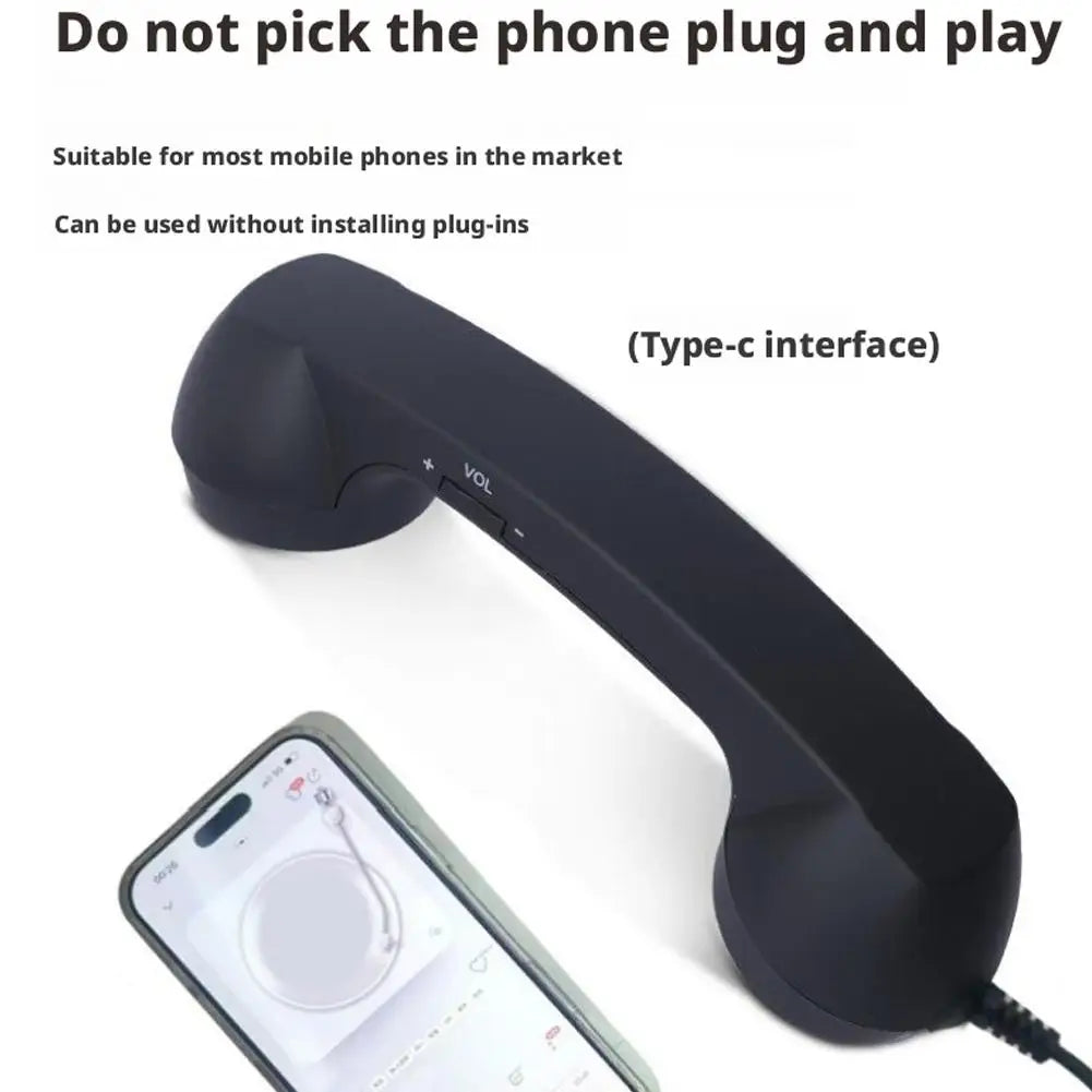 Retro Telephone Receiver Type-C 3.5mm Microphone Handset Directly Plug Into Mobile Phone Handset For Mobile Phones