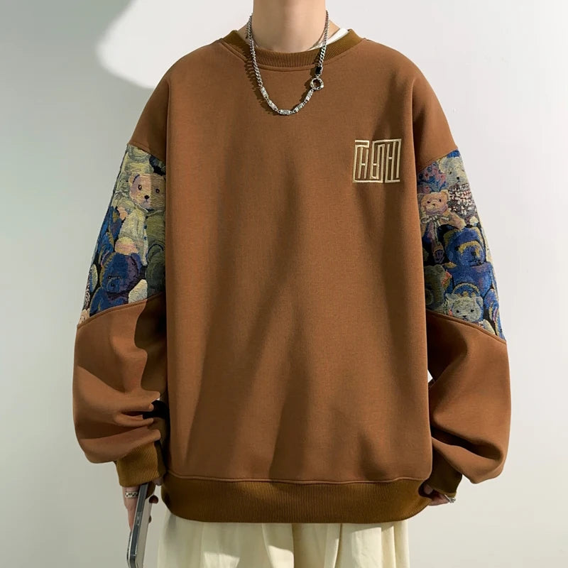 Men Sweatshirt Big Size Loose Sweater Hoodies Long Sleeve Sports Tshirt Autumn Winter Camiseta Oversize Hombre Men Clothing