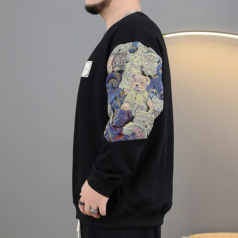 Men Sweatshirt Big Size Loose Sweater Hoodies Long Sleeve Sports Tshirt Autumn Winter Camiseta Oversize Hombre Men Clothing