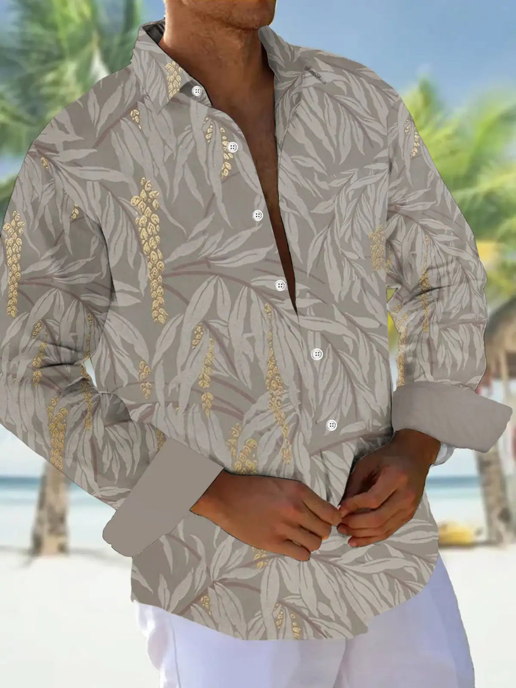 Men's shirts, button down shirts, casual shirts, spring and summer, printed long sleeves, daily, fashionable, comfortable