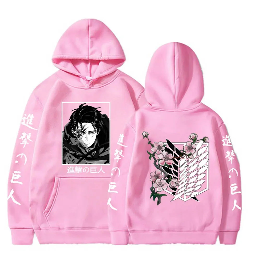 New Attack Giant Large Hoodie Levi Graphic Hoodie Men's and Women's Clothing Autumn Warm Hoodie Street Top