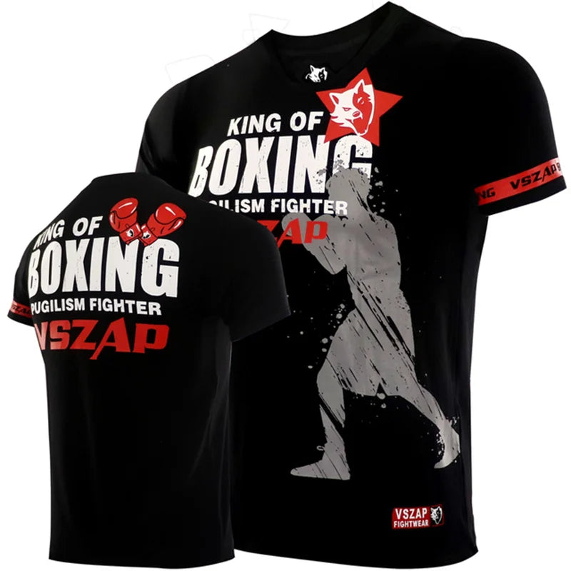 Men's T Shirts Outdoor Muay Thai Workout Clothing Fashion Quick Dry Breathable Gym T-shirt Man Casual O-neck Short Sleeve Tops