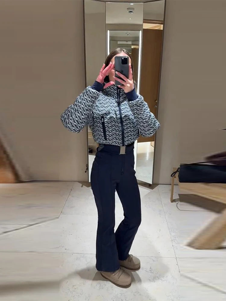 Fashion Women's Jumpsuit Stand Collar Full Sleeve Slim Solid Female Set 2026 Sping Winter Chic Casual Thick Cozy Lady Ski Suit