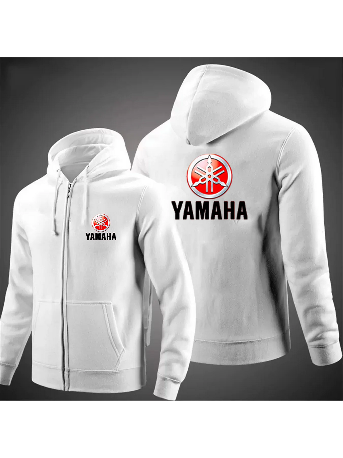 Men's Yamaha motorcycle zipper hoodie casual outdoor motorcycle jacket fleece autumn clothing