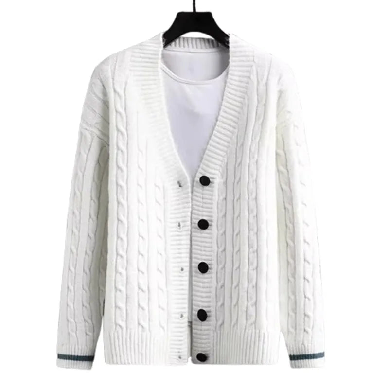 Autumn Men's Sweater Cardigan Slim Fit Single Breasted Solid Color Knitted Cardigan Men Causal Sweatercoat Mens Clothing 2022