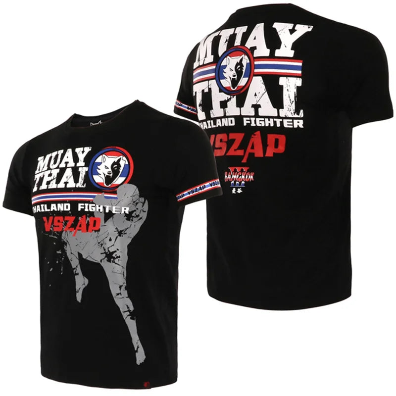 Men's T Shirts Outdoor Muay Thai Workout Clothing Fashion Quick Dry Breathable Gym T-shirt Man Casual O-neck Short Sleeve Tops