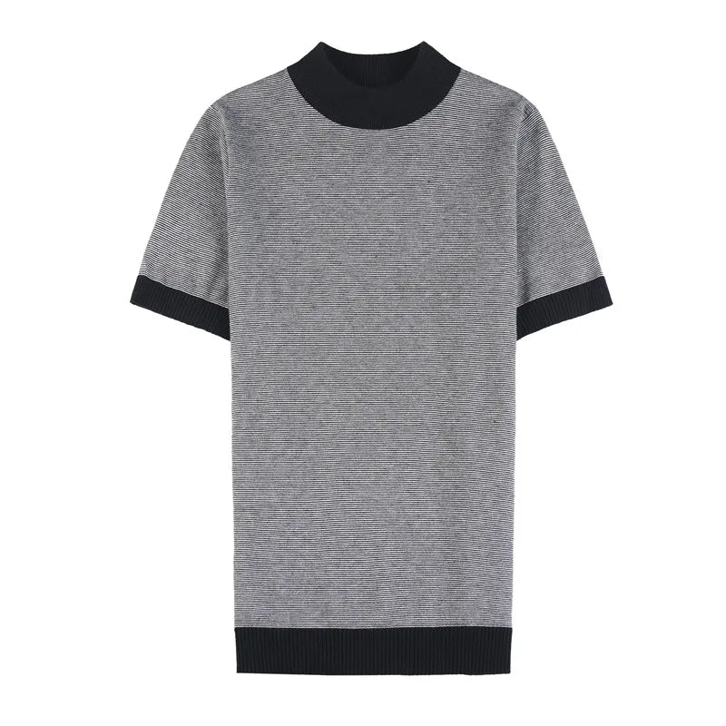 Turtleneck Short Sleeve Sweater Mens Clothing Autumn New Korean Slim Fit Casual Knitted Men's Sweaters Big Size Pull Homme 4XL-M