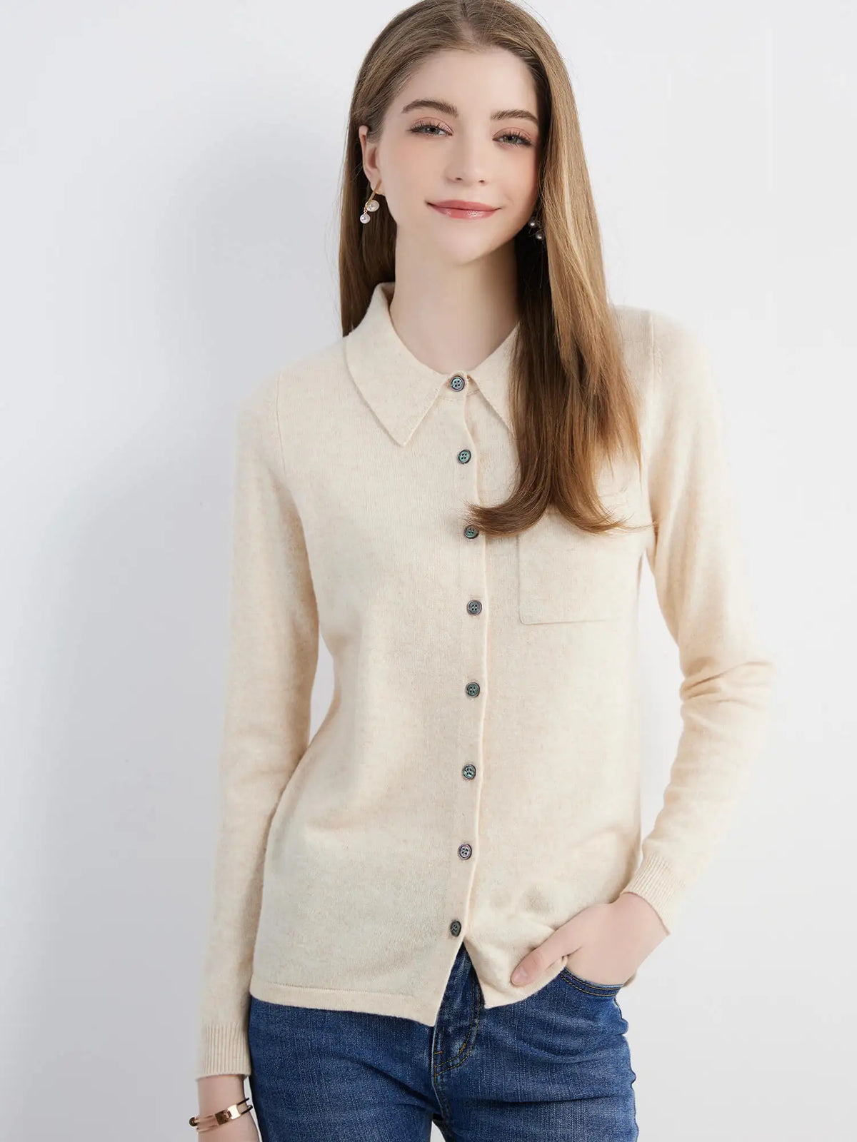Cardigan for Women Tops Sweater Knitwears Cardigans Knit Coat 100% Wool 2023 Spring Vintage Jumper Jacket Clothes Korean Fashion