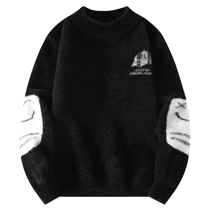 Men's Kintted Long Sleeved Sweater Men Solid Color Sweater Autumn/winter Soft Warm Comfortable Tops Thick Warm Wool Pullovers