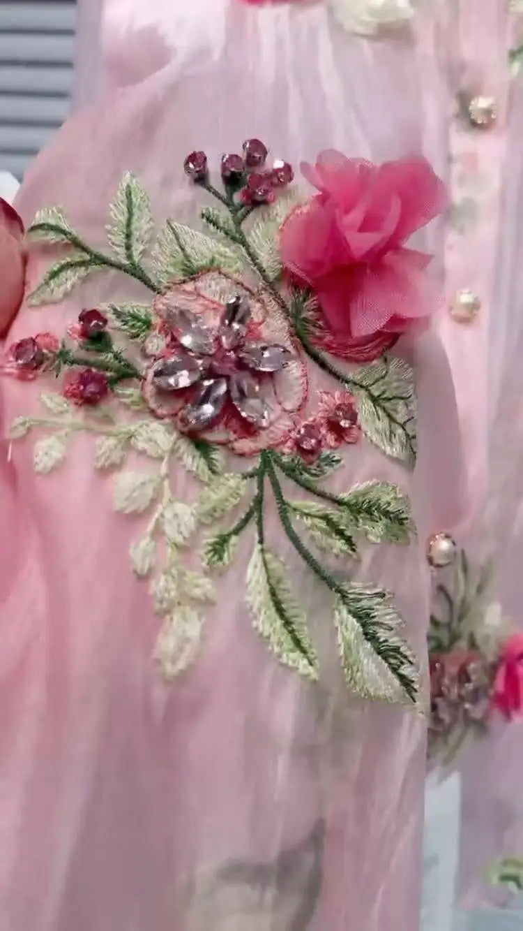 New In 2025 Summer Diamonds Flowers Embroidery Shirts Blouses For Women Long Sleeve Thin Sunscreen  Loose Casual Top Cardigan