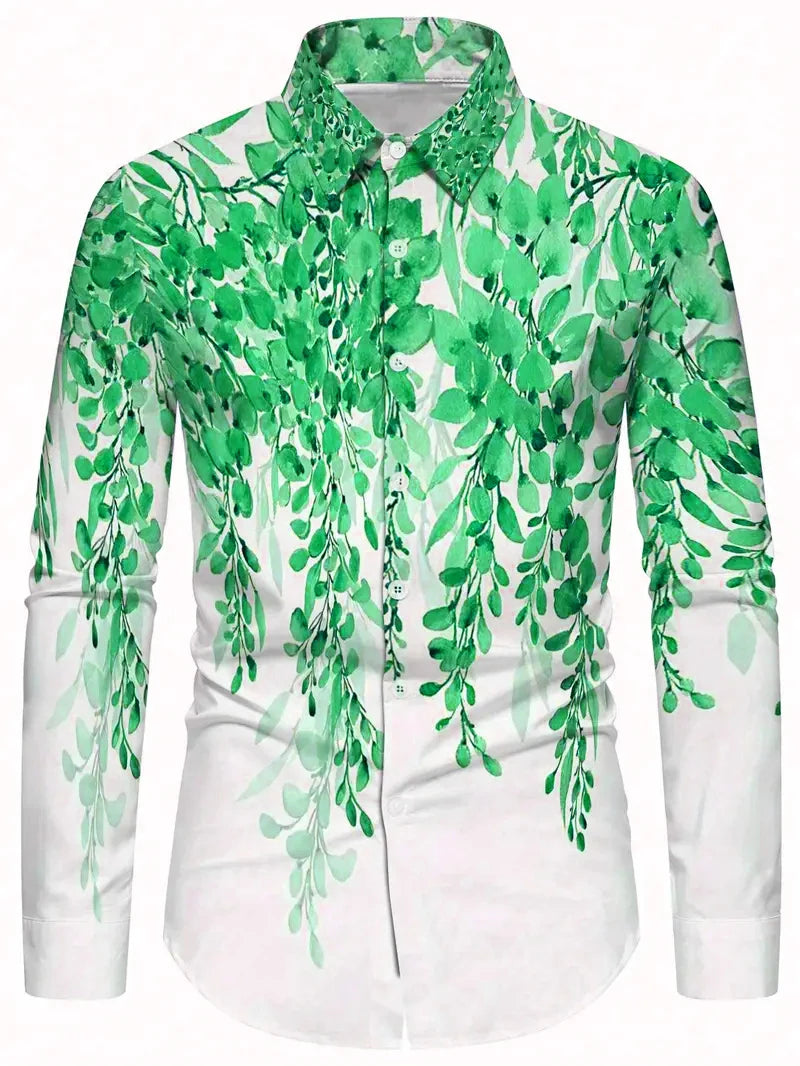 2025 Men's Long Sleeve Shirt Casual Lapel Summer 3D Printed Button Shirt New Style Men's Fashion Unisex Tops