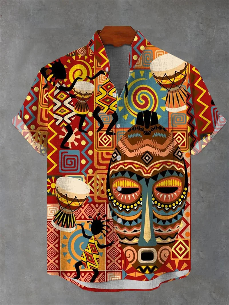 2025 Fashion Carnival 3D Printing Men's Shirt Men's Short Sleeve Shirt Casual Shirt Holiday Top