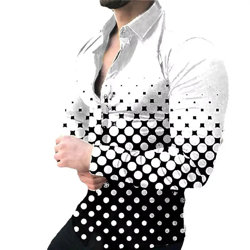 2025 Men's Long Sleeve Shirt Casual Lapel Summer 3D Printed Button Shirt New Style Men's Fashion Unisex Tops
