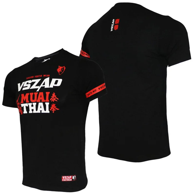 Men's T Shirts Outdoor Muay Thai Workout Clothing Fashion Quick Dry Breathable Gym T-shirt Man Casual O-neck Short Sleeve Tops