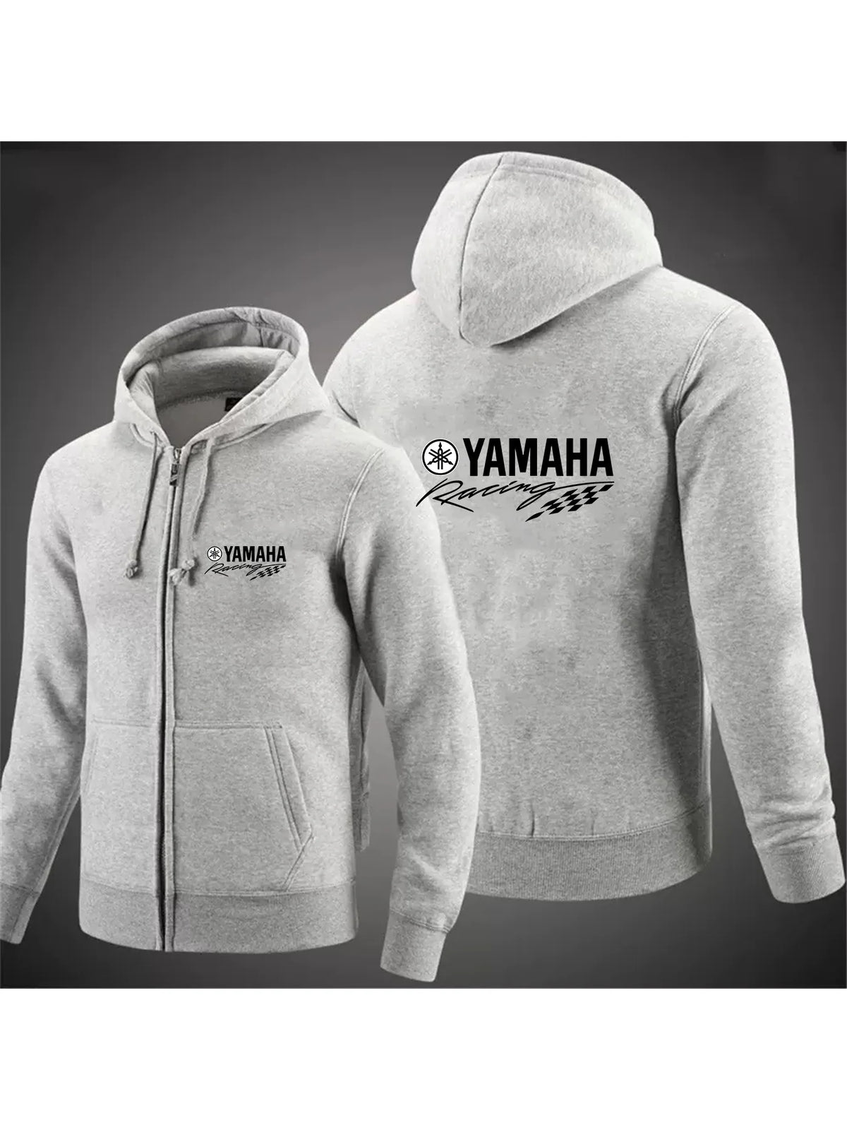 Men's Yamaha motorcycle zipper hoodie casual outdoor motorcycle jacket fleece autumn clothing