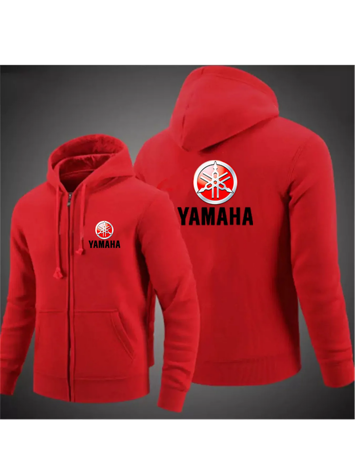 Men's Yamaha motorcycle zipper hoodie casual outdoor motorcycle jacket fleece autumn clothing