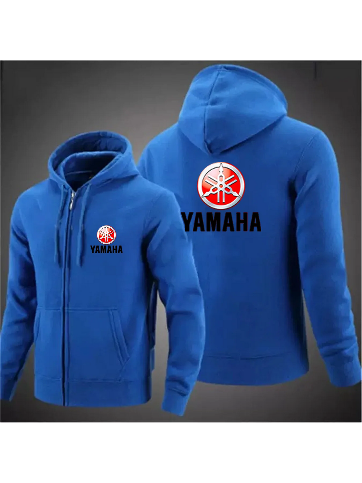 Men's Yamaha motorcycle zipper hoodie casual outdoor motorcycle jacket fleece autumn clothing
