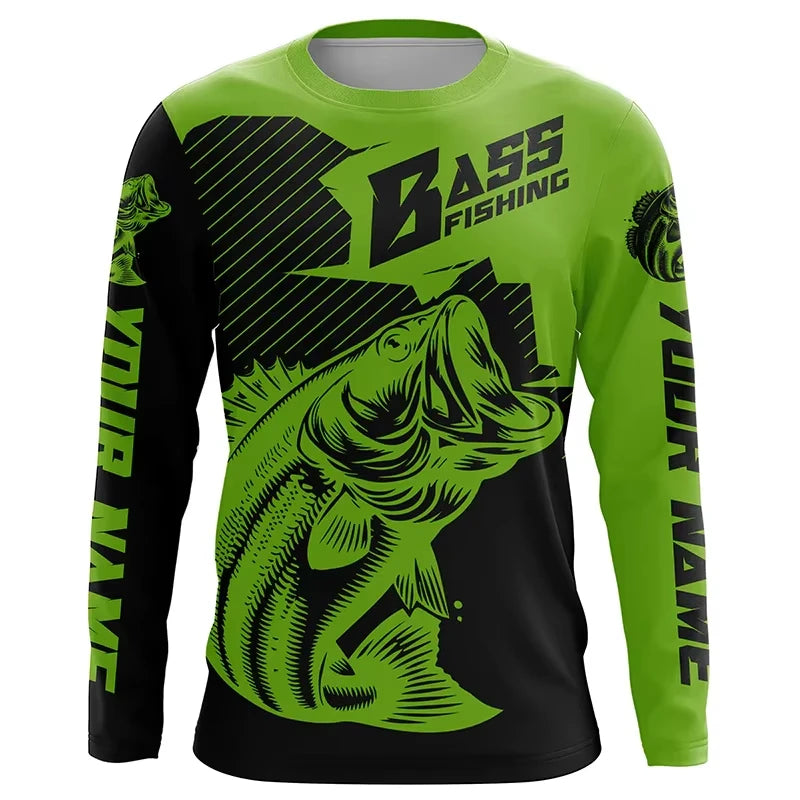 Fishing Shirts Men's T-Shirts Long Sleeve Mens Clothes Autumn Streetwear Crew Neck Pullovers Mens T Shirt Casual Men Clothing