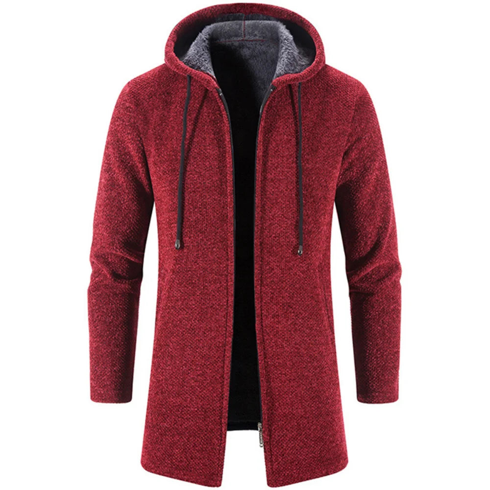 Autumn And Winter Cashmere Men's Cardigan Chenille Outer Sweater Coat Windbreaker Solid Color Fashion Clothing