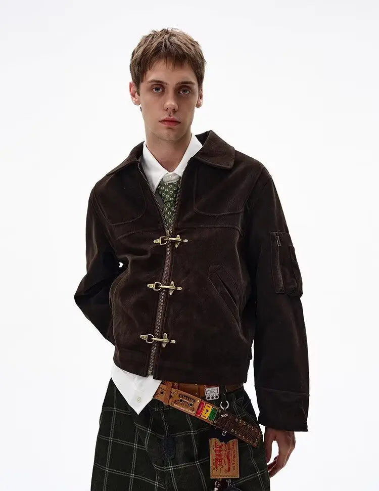 Men's Jackets Turn-down Collar Korean Style All-match Solid Color Zipper New Autumn Winter Clothing Loose Male Short Coats