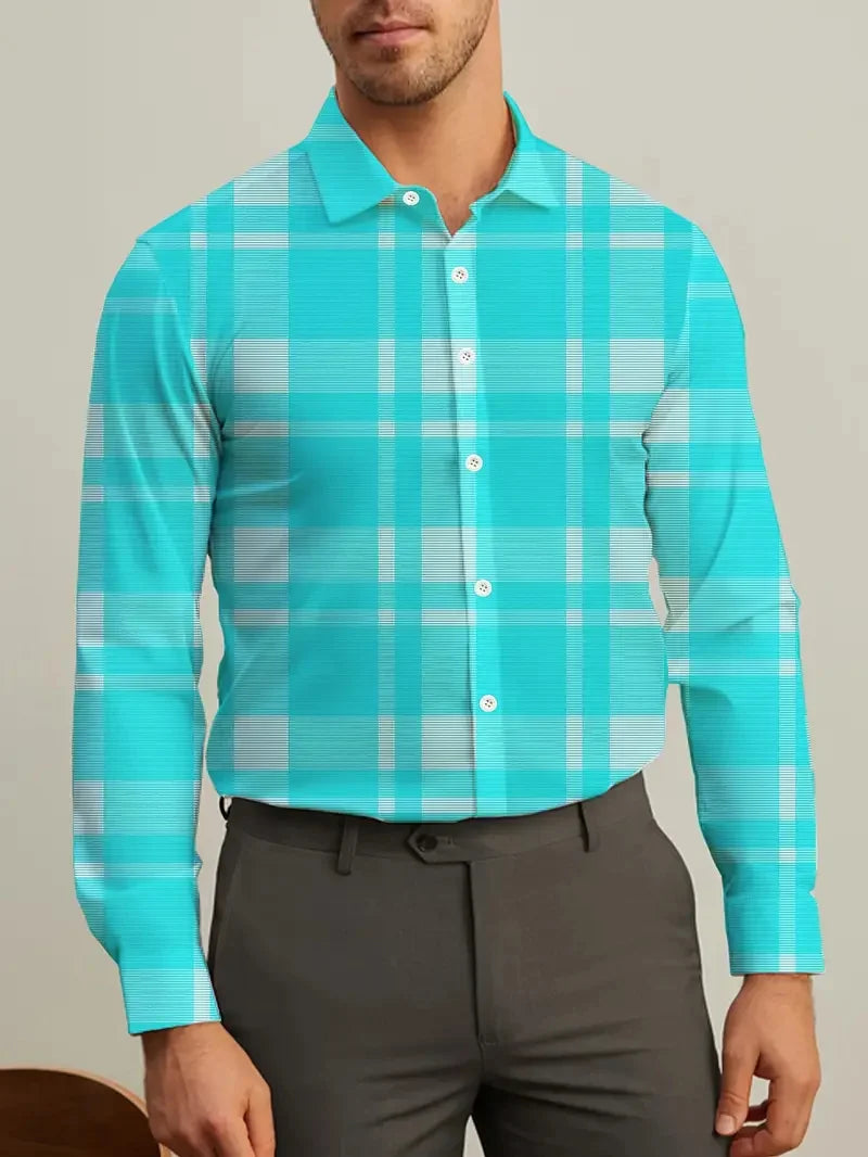 Men's Vintage 3D Printed Cowboy Shirt, Long Sleeve Shirt, Outdoor Street Fashion Classic Shirt New Western