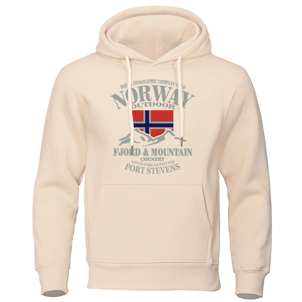 Norway FjordFashion High Quality Hoody Oversize Casual Mountain Hoodies For Men Autumn Street Hoodie Loose  Clothing Women