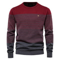 Men's Trendy Slim-Fit Crew Neck Striped Sweater - Autumn & Winter European Size, Retro Long-Sleeve, Branded Knit Top