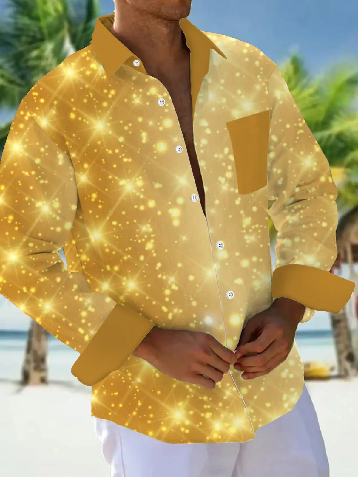 Men's shirts, button down shirts, casual shirts, spring and summer, printed long sleeves, daily, fashionable, comfortable