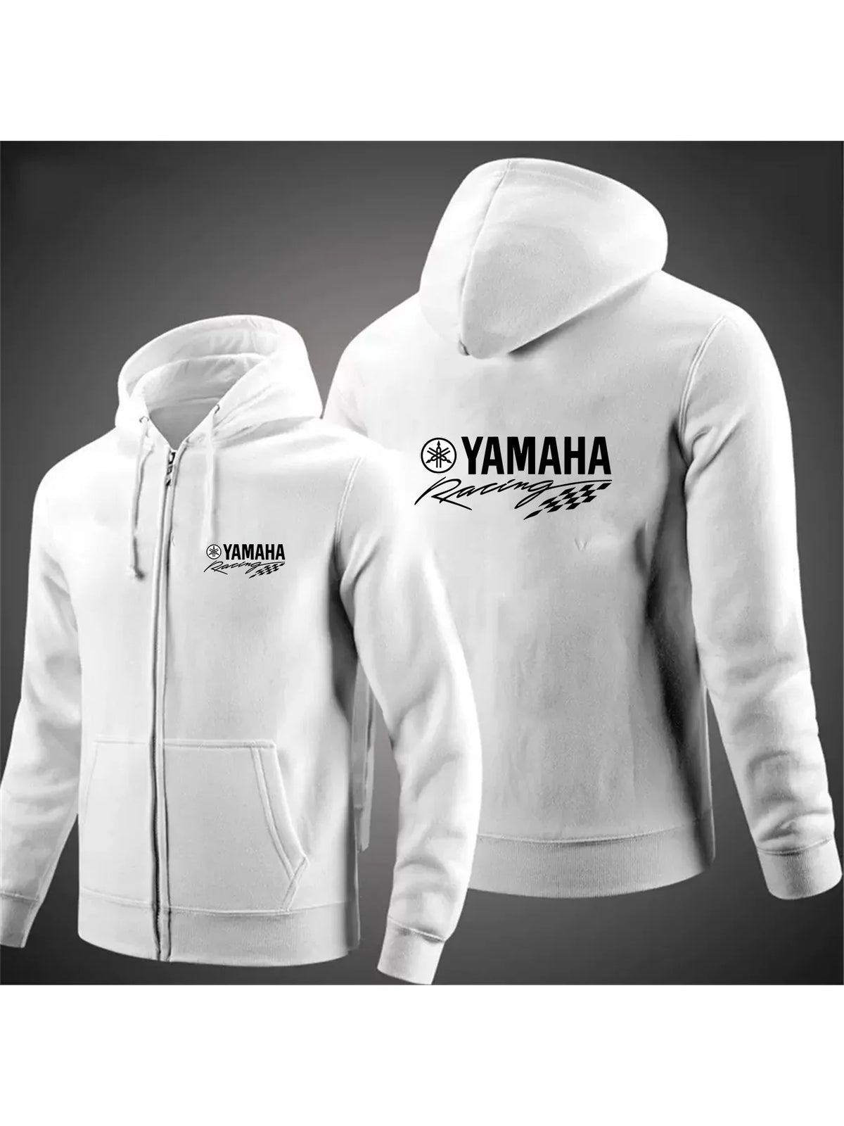 Men's Yamaha motorcycle zipper hoodie casual outdoor motorcycle jacket fleece autumn clothing